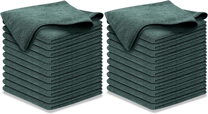 USANOOKS Premium 300GSM Microfiber Cleaning Cloth - 12.5"x12.5" High Performance - 1200 Washes, Ultra Absorbent Microfiber Towels for Cars Undercarriage, Rims & Engine Bay Cleaning - Microfiber Cloth