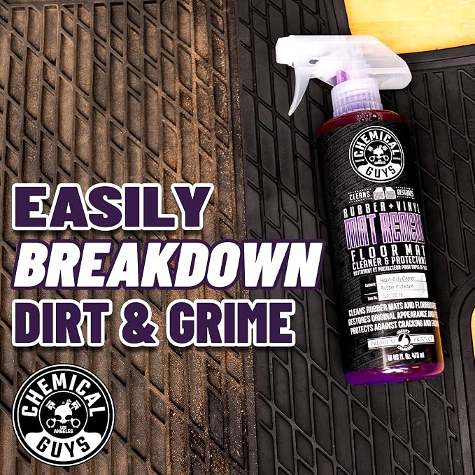 Chemical Guys, Mat Renew Rubber & Vinyl Mat Cleaner & Protectant, 16 oz | Cleans and revives rubber mats, liners and running boards, restoring a factory look with a protective finish