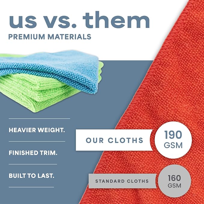 S&T INC. Microfiber Cleaning Cloth, 150 Pack, 11.5" x 11.5" | Bulk Cleaning Cloth for Home and Car, Reusable and Multi-Purpose Cleaning Rags for Business, Machine Washable