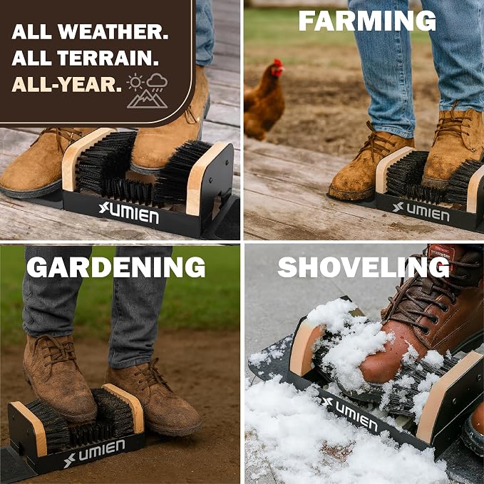 Boot Scraper Outdoor Shoe Brush with Flaps, for Mud, Dirt & Snow | Heavy-Duty Outdoor Use, Weather-Resistant, Durable Bristles, Freestanding