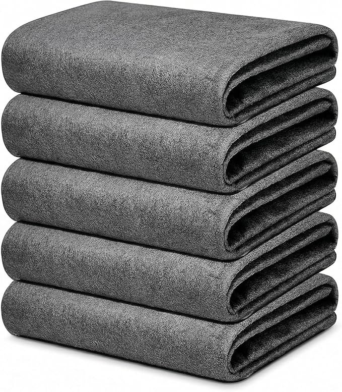 5 Pack Microfiber Cleaning Cloths (20x25cm) — Lightweight, Lint-Free & Streak-Free Towels for Delicate Surfaces, Electronics and Glass