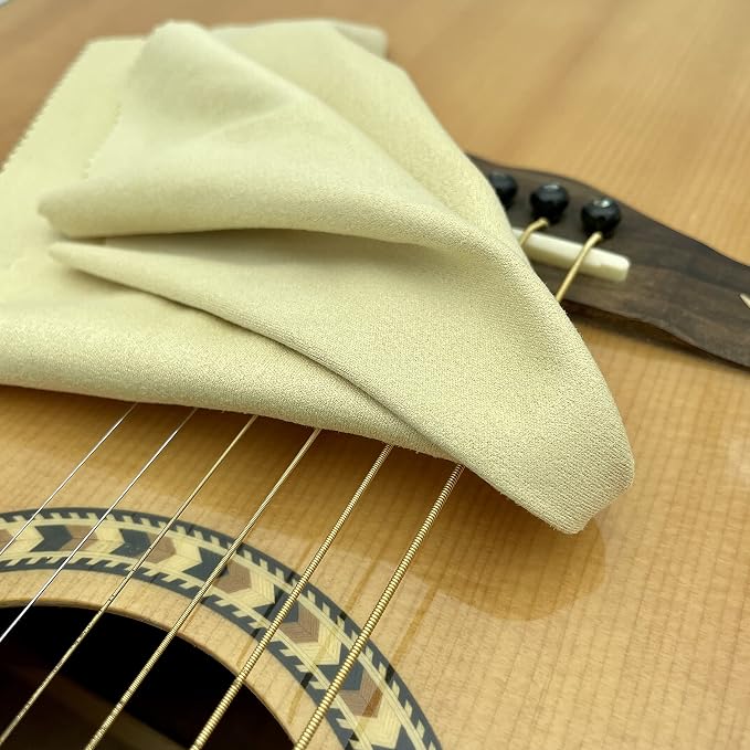 AAwipes Guitar Cloths Microfiber Yellow 6pcs 12"x12" Plush Polishing Cloths | For Musical Instruments Premium Cleaning Cloths For Guitar Violin Clarinet Trumpet Sax Universal