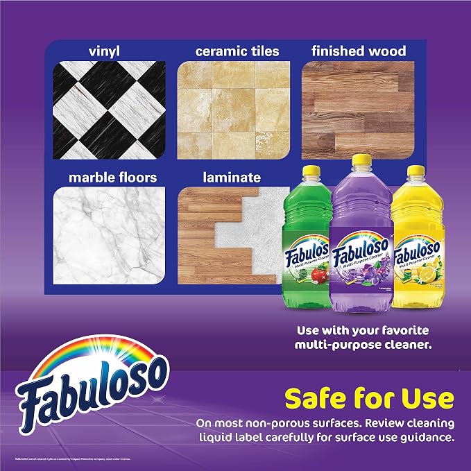 Fabuloso Microfiber Cleaning Mitt Glove, Purple | Lint-free, scratch-free dusting and washing for furniture, blinds, shelves, and car interiors