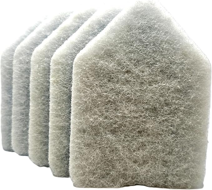 White Non-Scratch Scouring Pads, Fit Extendable Tub Tile Scrubber Brush | 5 Pack Scrub Pads Refill Replacement Pads for Cleaning Bathroom Kitchen Toilet Tile, Compatible Fit Moku, Yocada, Cleanhome
