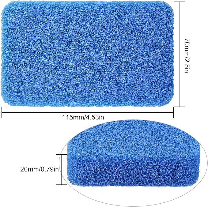 Silicone Sponges Kitchen Scrubber, Sponges for Dishes, Fragrance Free, Odor Free, 10 PCS Non-Scratch Scrub Sponges, Blue