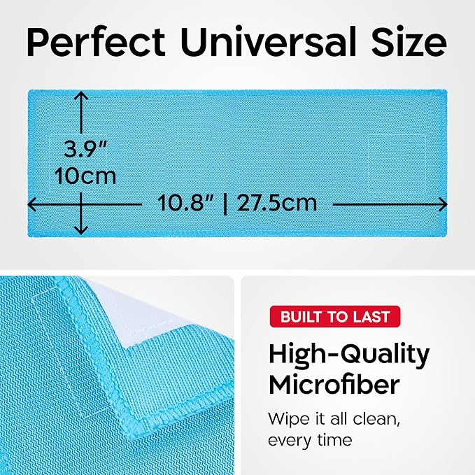 Tyroler Pack of 6 Microfiber Cloths for Glider Magnetic Window Cleaner | Blue Replacement Cleaning Cloths, Ultra-Soft, Non-Abrasive And Highly Absorbent