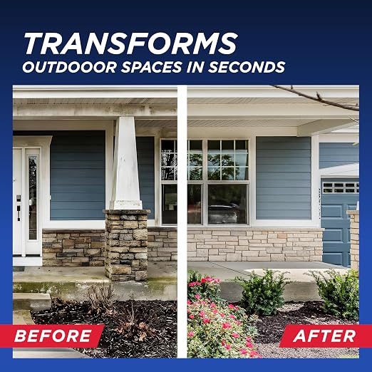 30 Seconds Outdoor Cleaner | Cleans Moss Stains from House, Vinyl Siding, Deck, Patio, Fence - 3 Capped Bottles, 1 Hose End Spray Attachment (64 Fl Oz (Pack of 6)