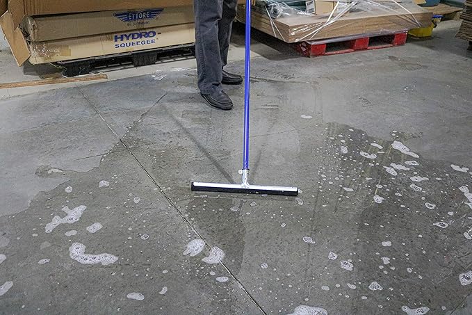 Ettore 61054 Wipe and Dry 18-Inch Floor Squeegee with 53-Inch Handle