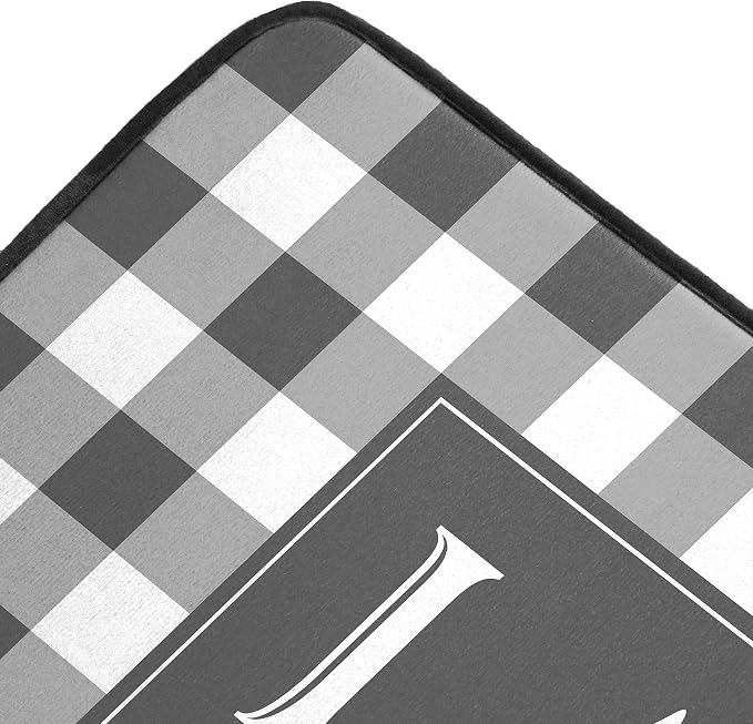 ROMAMIGO Laundry Room Rug Runner Non Slip Laundry Mats Mudroom Laundromat Runner Farmhouse Kitchen Floor Mat Bathroom Laundry Room Decor Accessories(20 X 47 inch, Grey Buffalo Plaid)