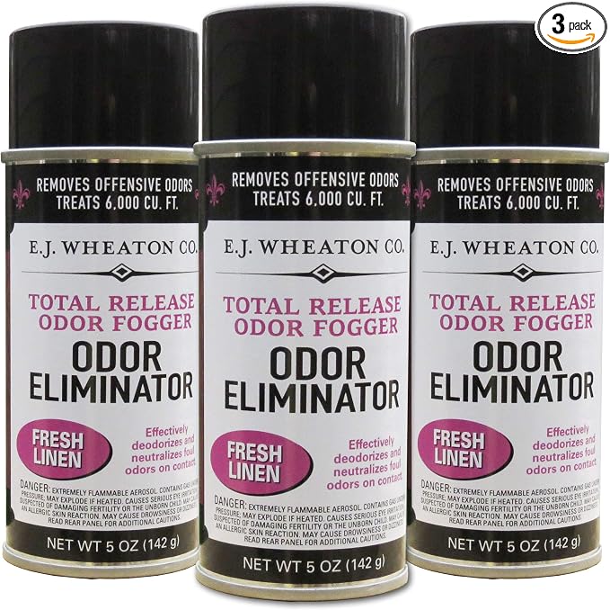 Odor Eliminator, Total Release Odor Fogger, 3 Pack, Effectively Deodorizes and Neutralizes Foul Odors on Contact, Fresh Linen (5 OZ)