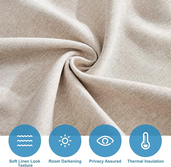 RYB HOME Door Window Curtains Privacy Sunlight Shades for Classroom Cover | Lockdown Shades, Room Darkening, Blocks Views, Thermal Insulated, 2 Adhesive Strips, No Drill, W26 x L20, Khaki, 1 Panel