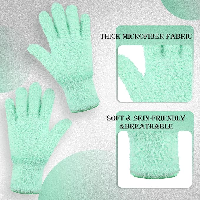 Patelai 12 Pairs Microfiber Dusting Gloves for Plants Leaf, Medium | Assorted Colors,Plant Cleaning Gloves, Reusable Washable Gloves,House Furniture Blinds Dusting