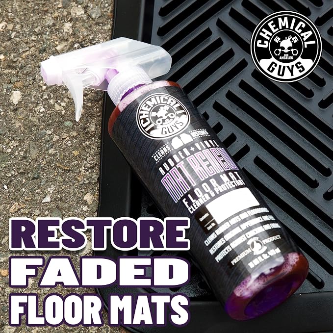 Chemical Guys, Mat Renew Rubber & Vinyl Mat Cleaner & Protectant, 32 oz | For cars, trucks, SUVs, and RVs, dry-touch cleaner protectant for rubber and vinyl mats, dissolves and releases dirt and oil