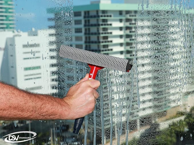 Window Squeegee for Window Cleaning, Window Cleaner Tool for Car Windshield, Shower Door, Boat | 2-in-1 Mini Squeegee for Home | Windshield Squeegee Kit for Car Windows (Pack of 3)