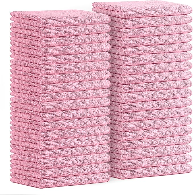 Avalon Towels Microfiber Cleaning Cloths (Value Pack of 36) - Size 16 x 16 Inches, Highly Absorbent Cleaning Rags, Lint Free, Reusable and Washable, Microfiber Towels for Cars