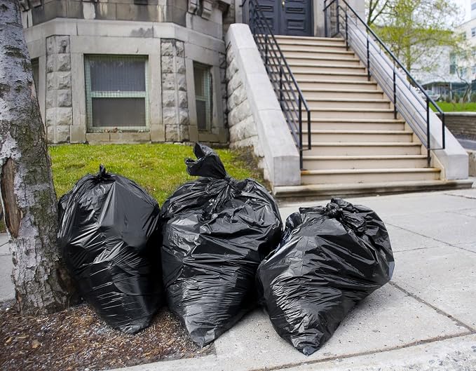 Tasker 65 Gallon Trash Bags Heavy Duty | 50 Count with Ties | Extra Large 64 Gallon Trash Bags for Toter | Garbage Bag 65 Gallon Trash Can Liners