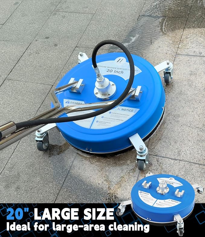 M MINGLE 20” Pressure Washer Surface Cleaner, 4500 PSI | Surface Cleaner Power Washing, Pressure Washer Accessories for Driveways, Concretes, Patios, Sidewalks