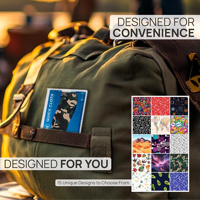 Microfiber Wholesale Quick Cloth Glasses Cleaning Cloths – 5x7 Camo 2-Pack | with Case | Double-Sided Lens Cleaner for Eyeglasses, Camera, Screens & Glass | Reusable Microfiber Glass Polishing Cloths