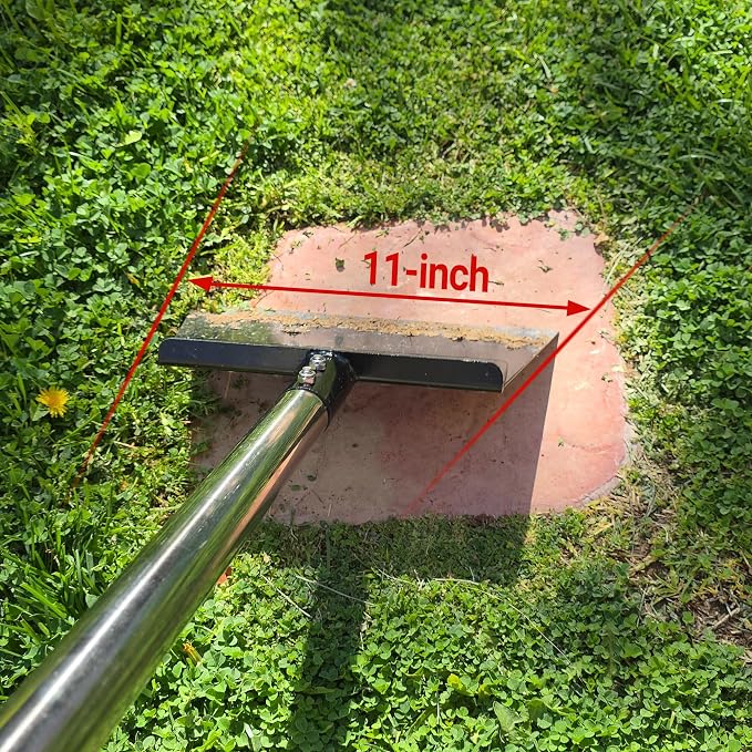 63 Inch One-Piece Handle Weed Scraper with 11in Spring Steel Blade | Garden Flat Shovel Floor Scraper Long Handle Heavy Duty Multi Weeding Shovel for Ice, Weed, Dirty, Moss, Lawn Edging