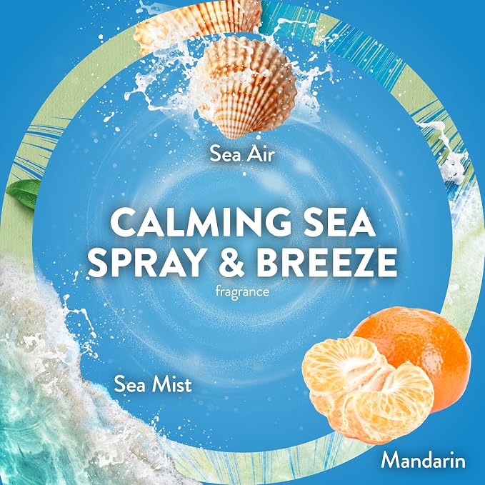 Air Wick Plug-In Scented Oil Refills, 5 Count, Calming Sea Spray & Breeze, Air Freshener, Essential Oils