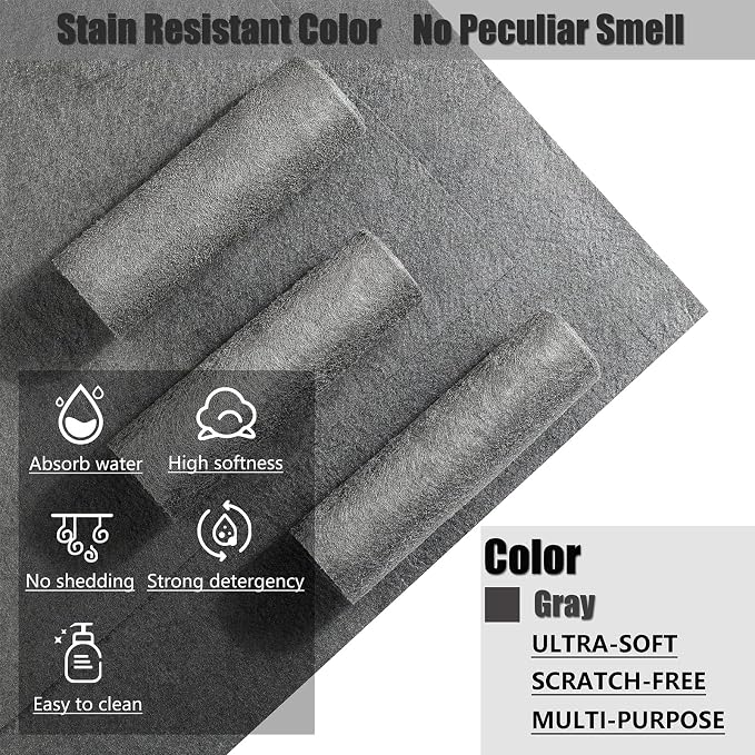 KTT Microfiber Cleaning Cloth, 12" x 16", 8 Pack | Reusable Microfiber Cleaning Cloth, Lint Free, For Home, Window, Mirror Glass and Cars