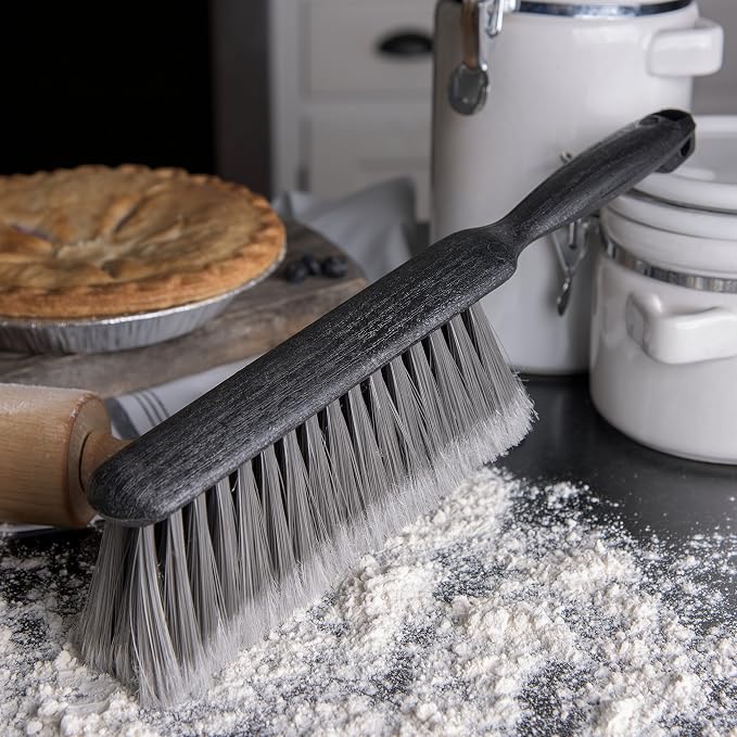 SPARTA Counter and Bench Brush, Flagged Bristles, 8 Inch, Gray | Flo-Pac, Polypropylene Bristles and Block, Fine Dust and Sawdust, Smooth Surfaces, BPA Free