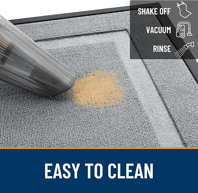 OLANLY Front Door Mat Outside 71x23, All-Season Heavy-Duty Rubber Doormat | Ash Gray, Absorbent, Stain and Fade Resistant, Waterproof Non-Slip Backing, Low-Profile Indoor Outdoor Floor Mat for Entryway