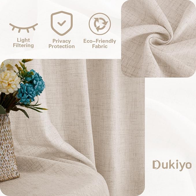 30 Inches Kitchen Curtains 2 Panels Light Coffee Tan Beige Linen | Privacy, Short Drapes, for Cafe Bathroom RV, Small Window Curtain, 30 Inch Length, Rustic Farmhouse Boho Curtains, W25xL30