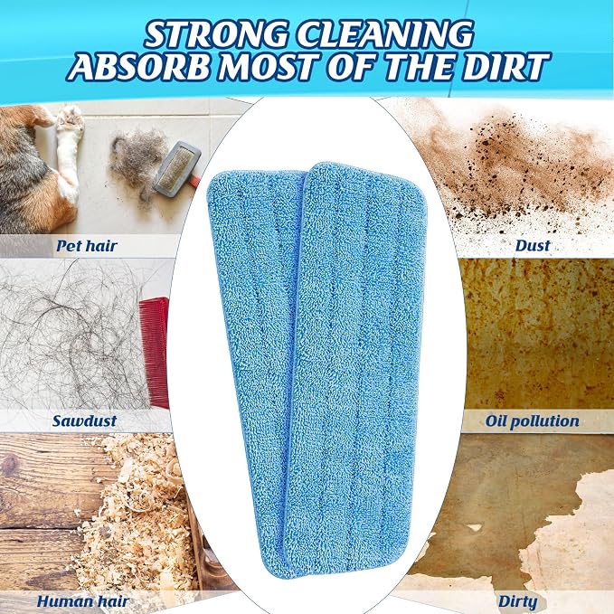 80 Pack Microfiber Mop Pads Machine Washable Flat Mop Head Replace | Reusable for Hardwood Floors and Hard Surfaces, Deep Scrubbing Design, Household Cleaning Replacement, Flat Head Compatible