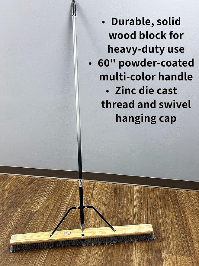Pbsa36004 Heavy Duty 36" Smooth-Surface Push Broom with Silver/Black Handle