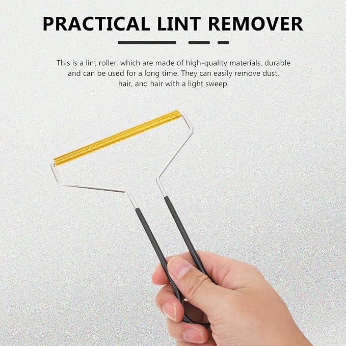 KICHOUSE Metal Lint Remover 2pcs Stainless Steel Pet Hair Remover for Clothes and Furniture, Reusable Manual Fuzz Shaver Suitable for Pet Hair and Lint Cleaning