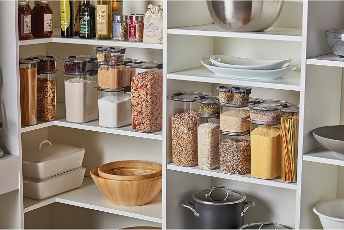 Rubbermaid Brilliance Pantry Storage Containers, 7.8 Cup and 12 Cup