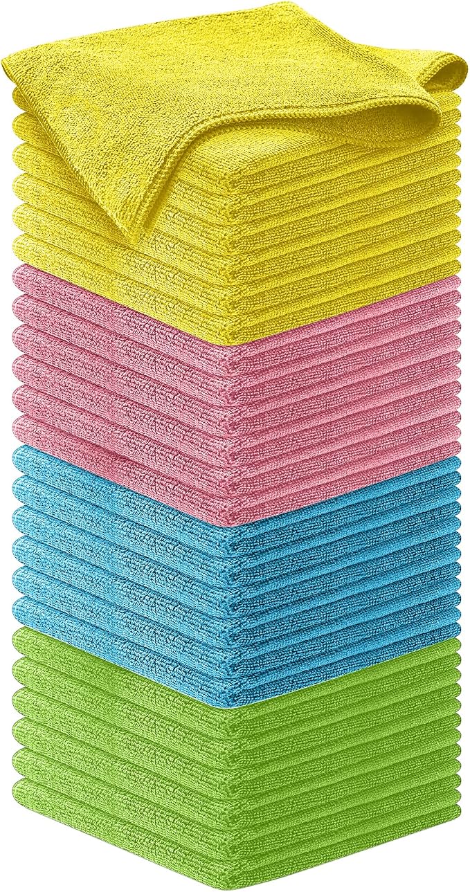 USANOOKS Premium 300GSM Microfiber Cleaning Cloth - 12.5"x12.5" High Performance - 1200 Washes, Ultra Absorbent Microfiber Towels for Cars Undercarriage, Rims & Engine Bay Cleaning - Microfiber Cloth