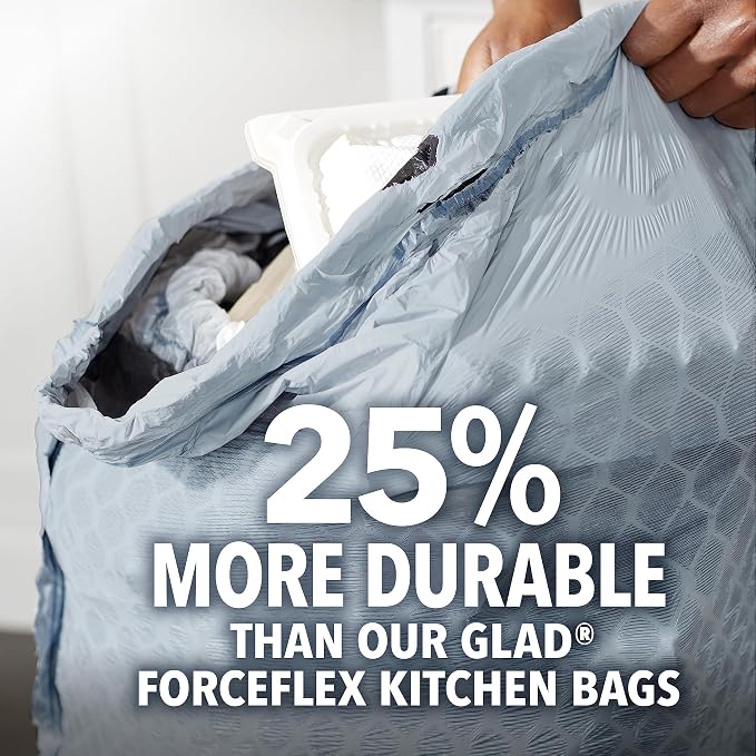 Glad Tall Kitchen Trash Bags 13 Gallon, MaxStrength Mountain Air Garbage Bags, Drawstring, 90 Count