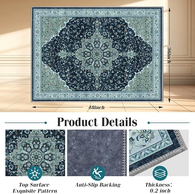 Office Chair Mat for Hardwood Floor&Tile Floor,36"X 48"-Black Gray | Heavy Duty Desk Chair Mat for Hard Floors,Under Desk Rug for Rolling Computer Chair,Anti Slip,Low Pile Carpet Floor