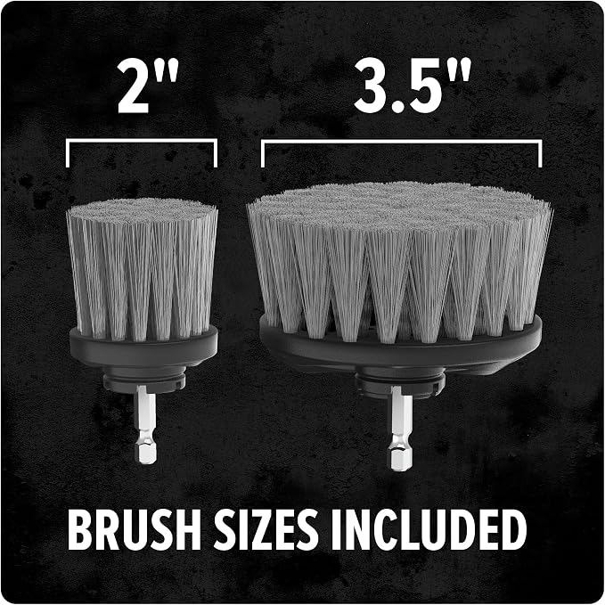 Dirt Devil Medium Bristle Cleaning Brush Set, Includes 2" & 3.5" Brushes | For Use on Showers, Porcelain and More, General-Purpose Cleaning, Scrubber Brush Drill Attachment for Cleaning