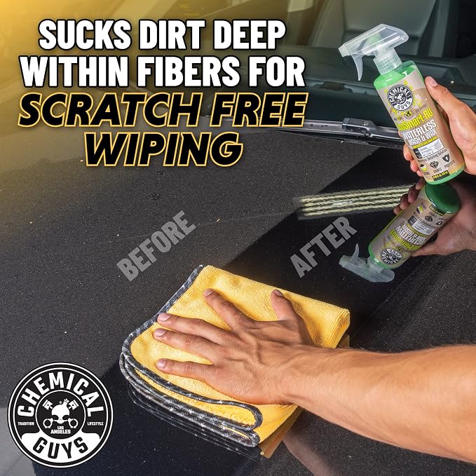 Chemical Guys, Professional Microfiber Towels, 16 x 16 in, Gold, 3 Pack | Ultra-soft, scratch-free towels to buff wax, dry panels and clean glass and interiors, machine washable