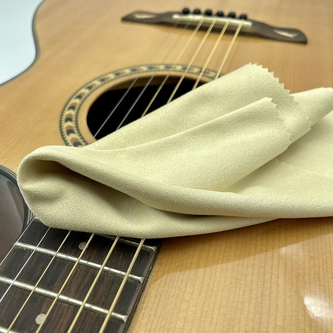 AAwipes Guitar Cloths Microfiber Yellow 6pcs 12"x12" Plush Polishing Cloths | For Musical Instruments Premium Cleaning Cloths For Guitar Violin Clarinet Trumpet Sax Universal