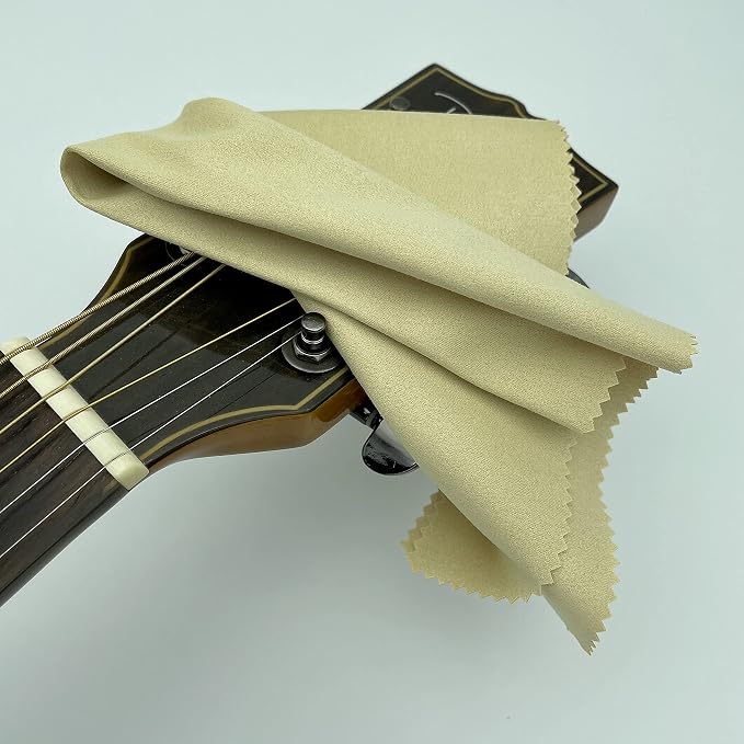 AAwipes Guitar Cloths Microfiber Yellow 6pcs 12"x12" Plush Polishing Cloths | For Musical Instruments Premium Cleaning Cloths For Guitar Violin Clarinet Trumpet Sax Universal