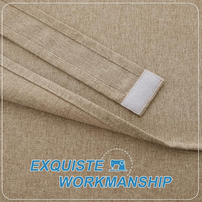 RYB HOME Door Window Curtains Privacy Sunlight Shades for Classroom Cover | Lockdown Shades, Room Darkening, Blocks Views, Thermal Insulated, 2 Adhesive Strips, No Drill, W26 x L20, Mocha, 1 Panel