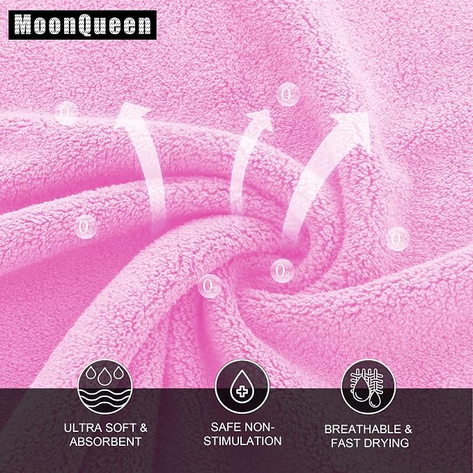 MOONQUEEN Ultra Soft Premium Washcloths Set - 12 x 12 inches - 72 Pack - Quick Drying - Highly Absorbent Coral Velvet Bathroom Wash Clothes (Frozen Berry)