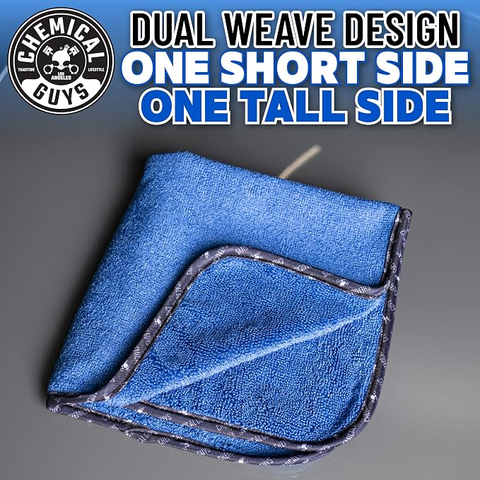 Chemical Guys, Professional Microfiber Towels, 16 x 16 in, Blue, 24 Pack | Ultra-soft, scratch-free towels to buff wax, dry panels and clean glass and interiors, machine washable