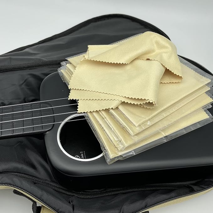 AAwipes Guitar Cloths Microfiber Yellow 6pcs 12"x12" Plush Polishing Cloths | For Musical Instruments Premium Cleaning Cloths For Guitar Violin Clarinet Trumpet Sax Universal