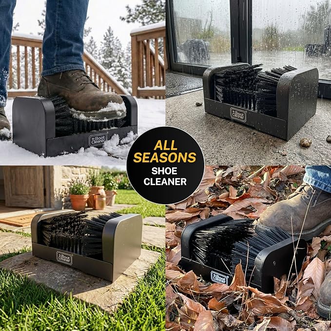 Heavy Duty Boot Cleaner Scrubber, for Mounted or Portable Use, Plastic | Mr. Boot Cleaner Boot/Shoe Scraper, Use Indoors or Outdoors, Suitable for Home or Commercial Sites, Includes Hardware