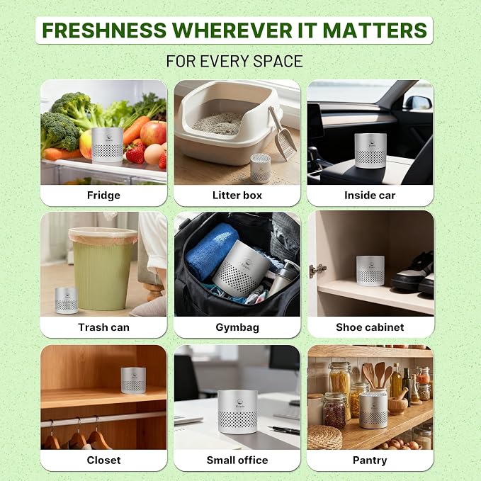 Refrigerator Deodorizer Odor Eliminator for Home, Lasts 10 Years, Fridge Odor Eliminator, Closet, Pantry, Shoe Rack, Car & Drawer Odor Absorber for home, Nontoxic Top Kitchen Gadgets & Gifts