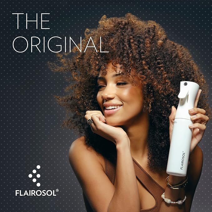 FLAIROSOL Original Continuous Mister Spray Bottle, 10.1oz, White/Coral | For plants, hairstyling, skin, home, pet care, barbers, salons & cleaning, ultra fine mist water sprayer, versatile