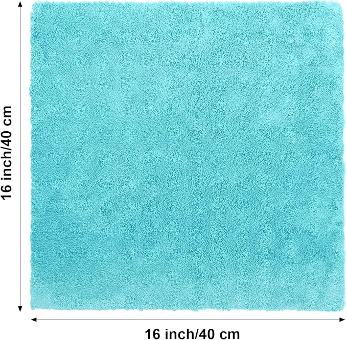 Shimeyao 30 Pcs 16 x 16 Inch Edgeless Microfiber Plush Towels for Cars Detailing Drying Wash Polishing Absorbent Cleaning Cloths, 500 GSM (Teal Blue)