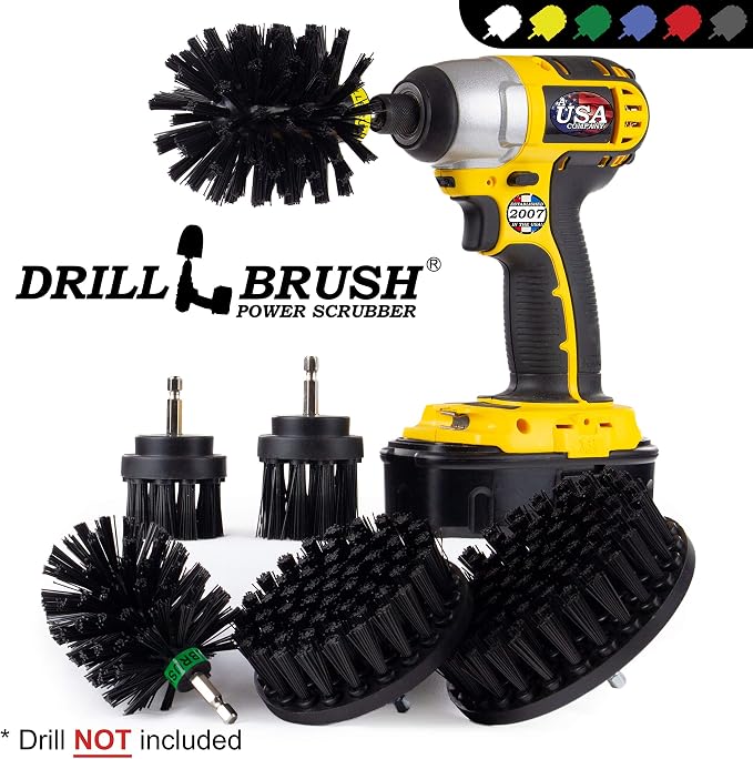 The Ultimate No-Wire Grill Brush Kit - BBQ Accessories - Cast Iron Skillet | Drill Brush - Rust Remover - Grill Cleaner - BBQ Brush - Grill Accessories - Grill Scraper - Electric Smoker - Gas Grill