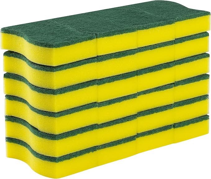 (24 Pack) Heavy Duty Scrub Sponges by SCRUBIT – Kitchen Dish, Sink and Bathroom Cleaning Scrubber Sponge - with Non-Smell Scouring Pad [New Packaging]
