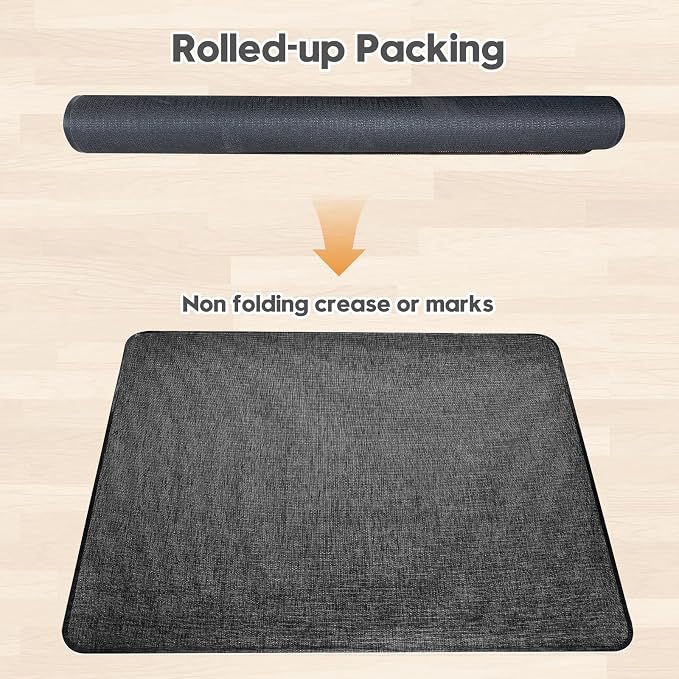 Sycoodeal Office Chair Mat for Hardwood & Tile Floor,Computer Gaming Chair Mat for Rolling Chairs Non-Curve, Anti-Slip, Heavy Duty Floor Protector for Home Office,Dark Black (36" x 55")